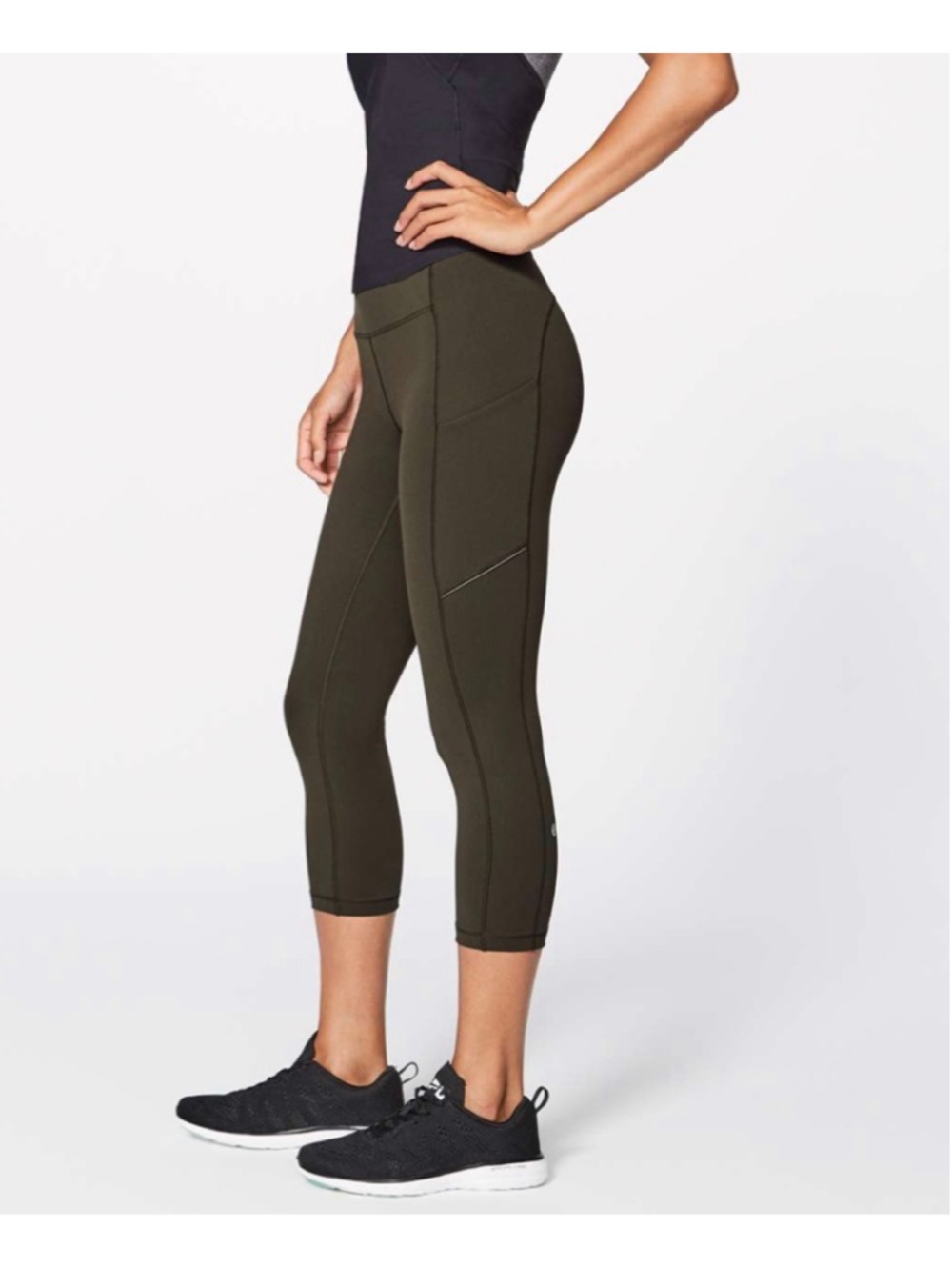 Women's Lululemon Speed Up Crop Capris 8 Dark Olive